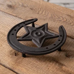 Ctw Home Collection Western Cast Iron Horseshoe Star Trivet