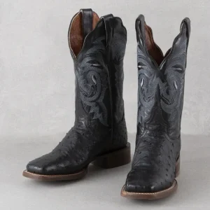 Dan Post Kylo Black Full Quill Ostrich Boots