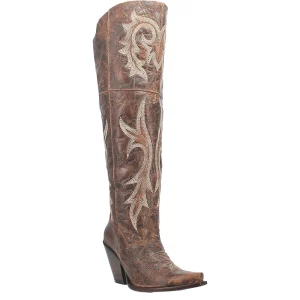 Dan Post Women's Tan Jilted Knee High Boots