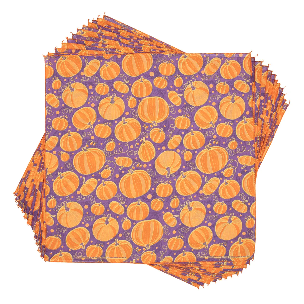 Dancing Pumpkins Dog Bandana, 22 inch, 12 Pack