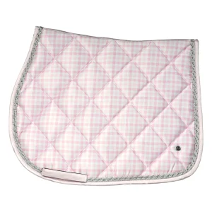 Dapplebay Gingham Jump Saddle Pad-Pink/White-Cob