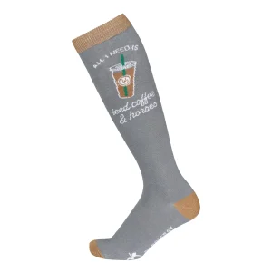 Dapplebay Iced Coffee & Horses Knit Boot Socks
