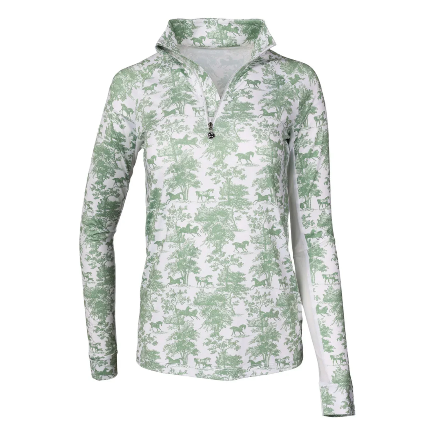 Dapplebay Kids Equestrian Toile 1/4 Zip LS Top - Image 2