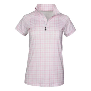 Dapplebay Kids Gingham Short Sleeve 1/4 Zip Riding Top