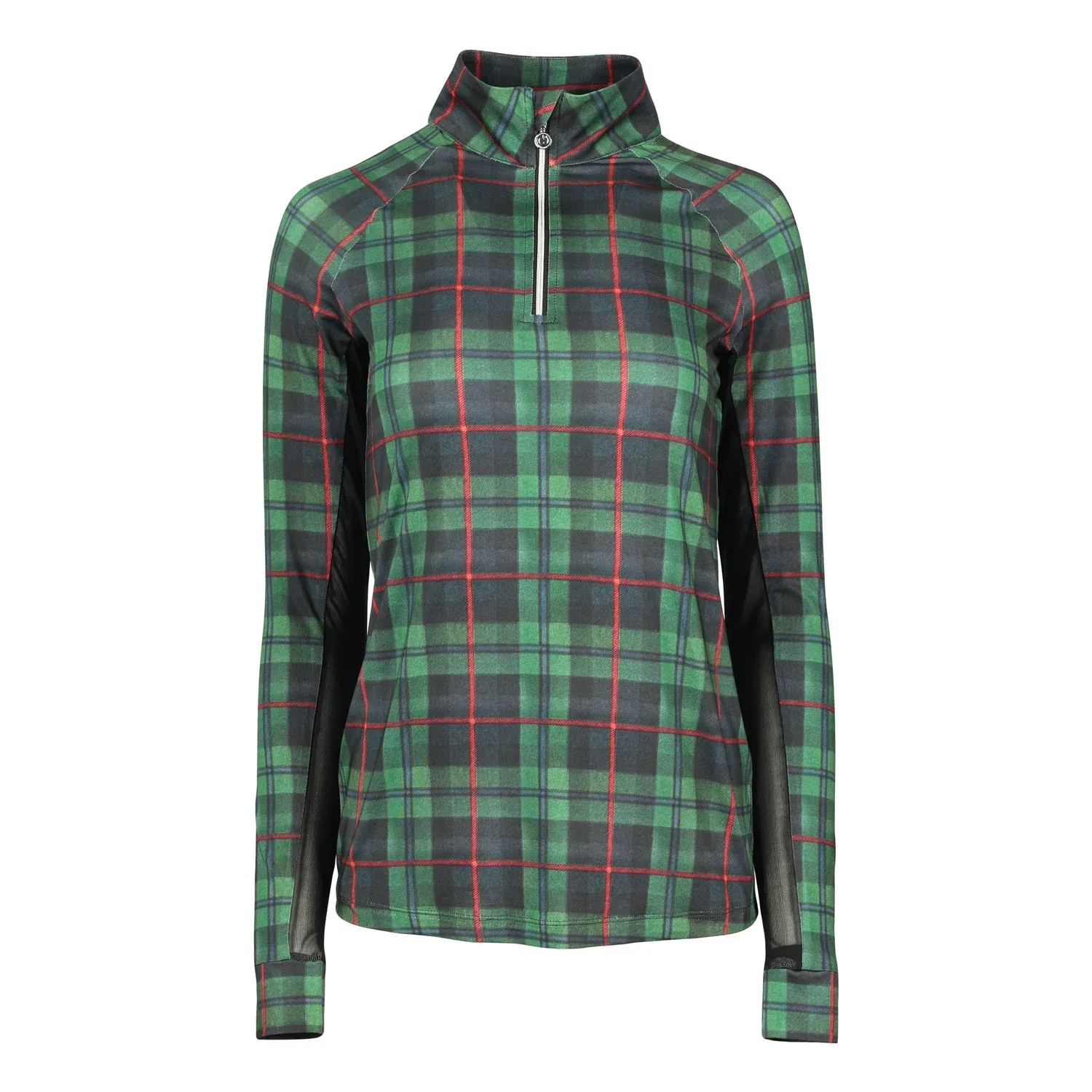 Dapplebay Ladies Holiday Plaid 1/4 Zip Light Riding Top