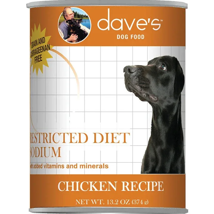 Dave's Dog Restricted Diet Low Sodium Chicken, 13 oz each, Case of 12