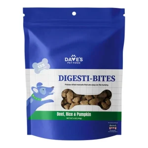 Dave's Pet Dog Food Dog Digesti-Bites Freeze-Dried Beef Rice & Pumpkin 4 oz