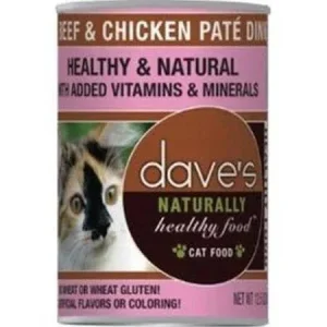Dave's Pet Food Cat Naturally Healthy Beef Chicken 12.5oz {L+x} C=12