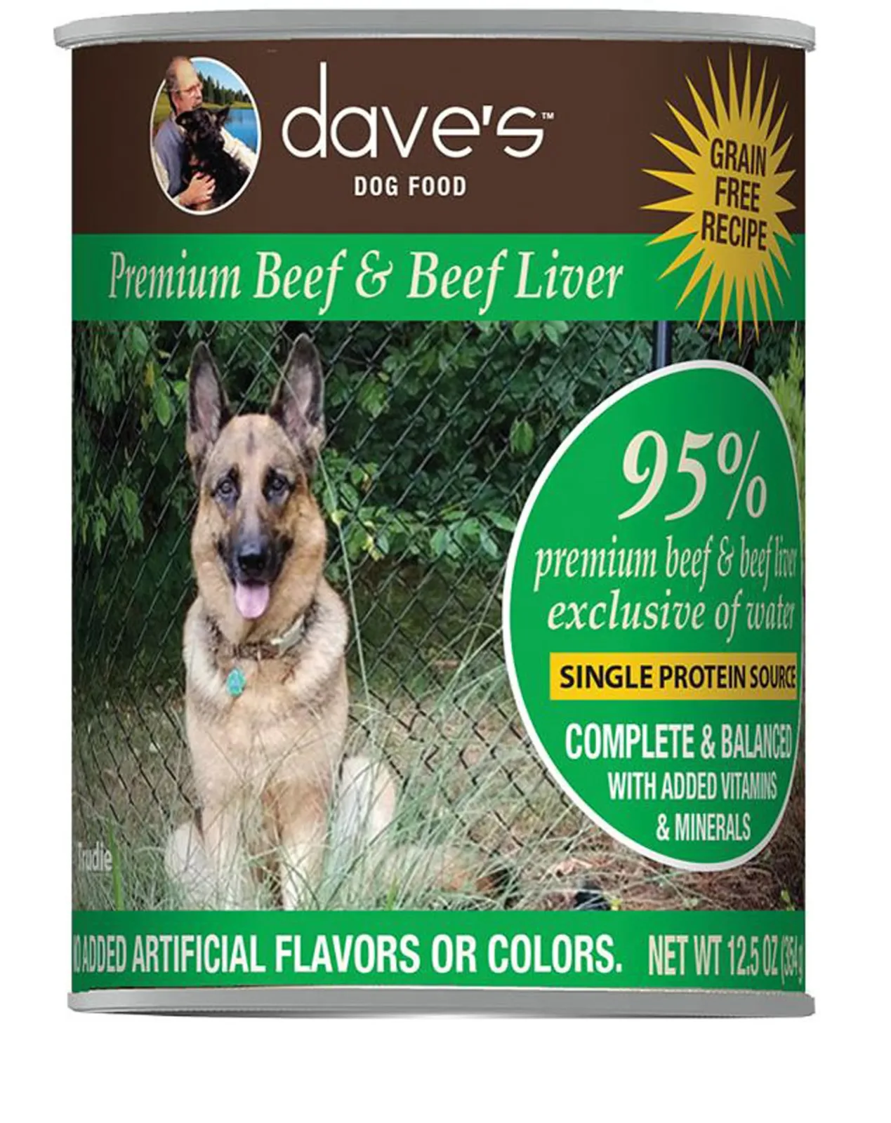 Dave's Pet Wet Dog Food Dog 95% Premium Meats Beef And Beef Liver, 12.5 oz each, Case of 12 - Image 2