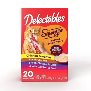 Delectables Squeeze-Up Chicken Favorites Variety Pack Lickable Cat Treats, 20 ct.
