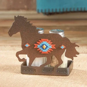 Deleon Pecos Horse Salt and Pepper Holder Set