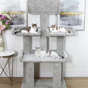 Deluxe Multi-Level Carpet Cat Tower – Handcrafted Cat Furniture for Large Cats