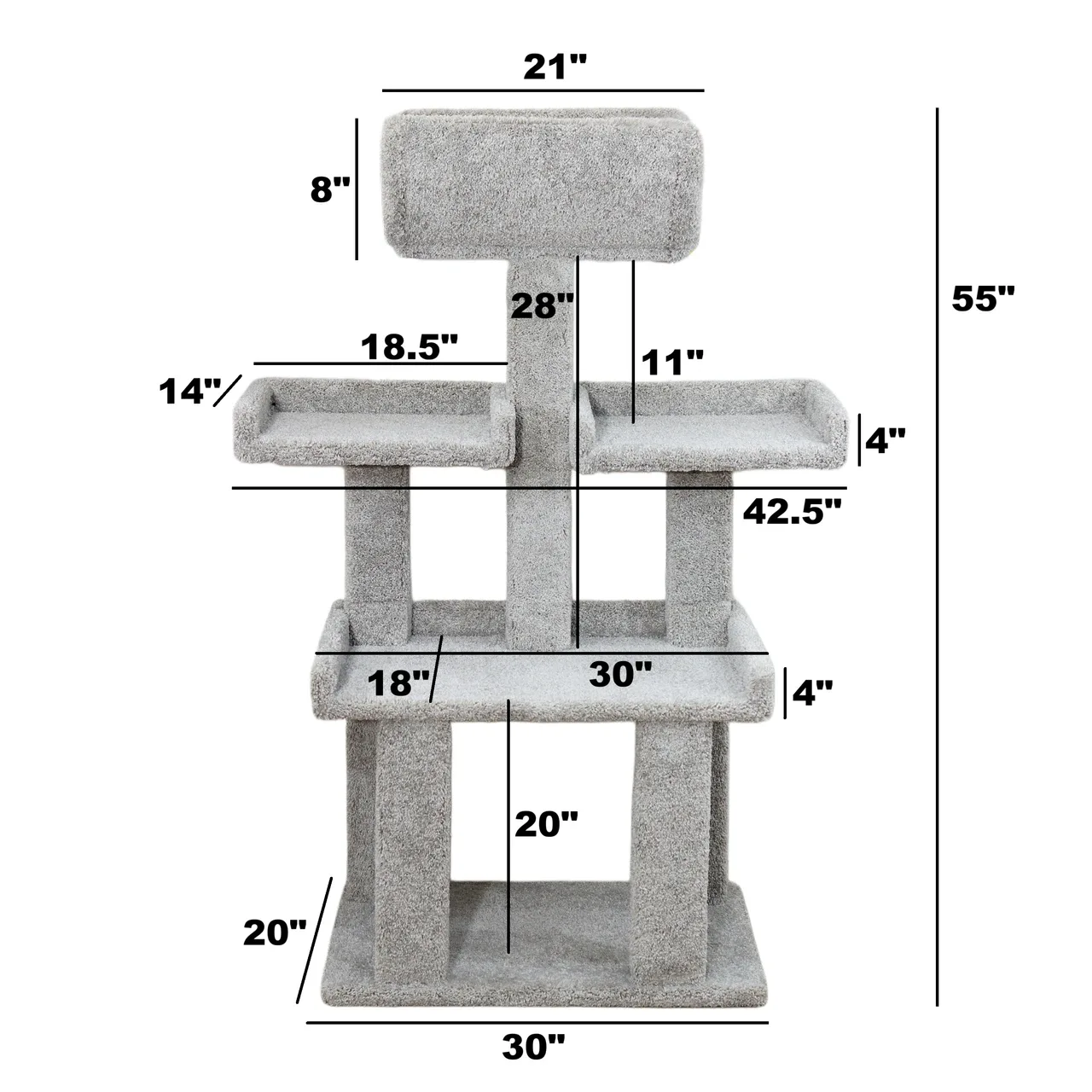 Deluxe Multi-Level Carpet Cat Tower – Handcrafted Cat Furniture for Large Cats - Image 2