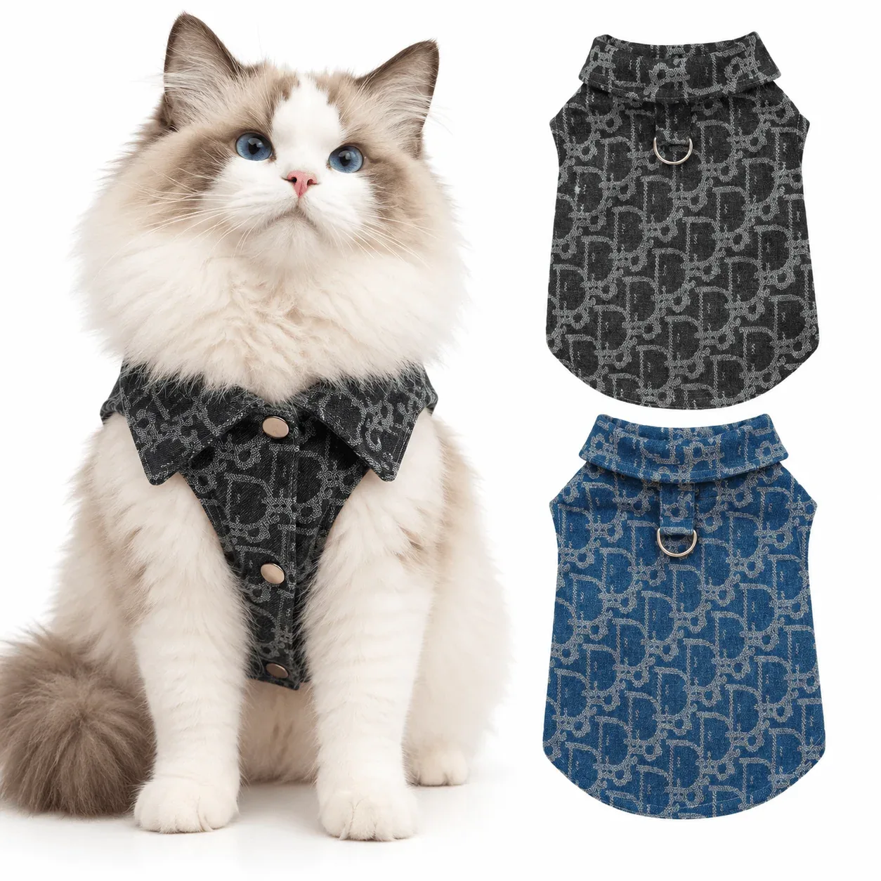Denim-Style Vest for Dogs & Cats - Image 2