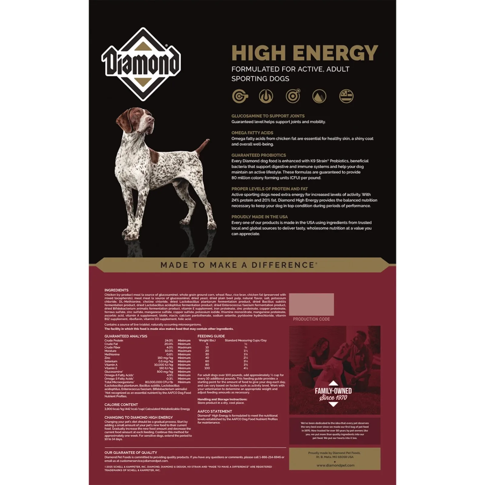 Diamond High Energy Adult Chicken Formula Dry Dog Food, 50 lb. Bag - Image 2
