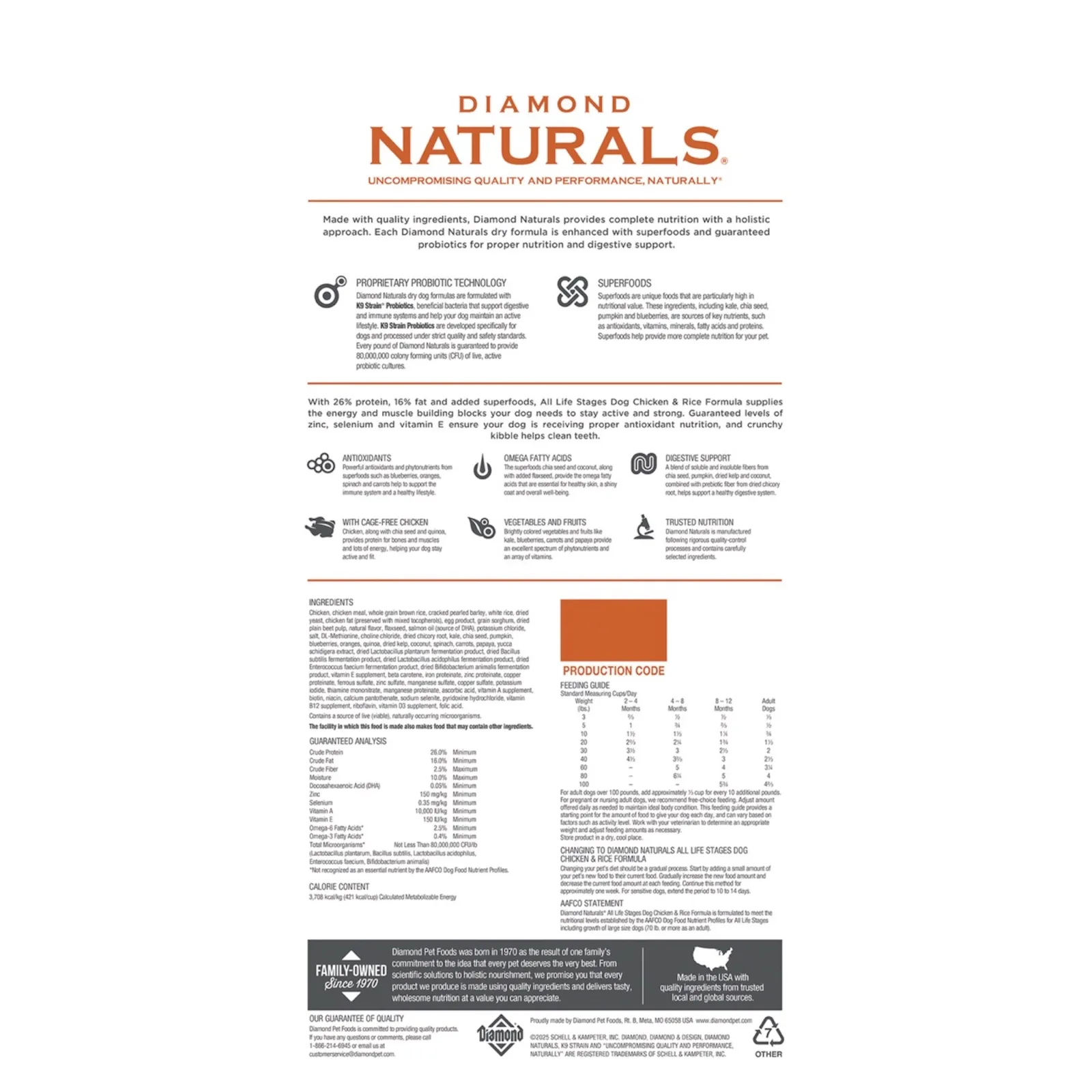 Diamond Naturals All Life Stages Chicken and Rice Formula Dry Dog Food, 40 lb. - Image 2