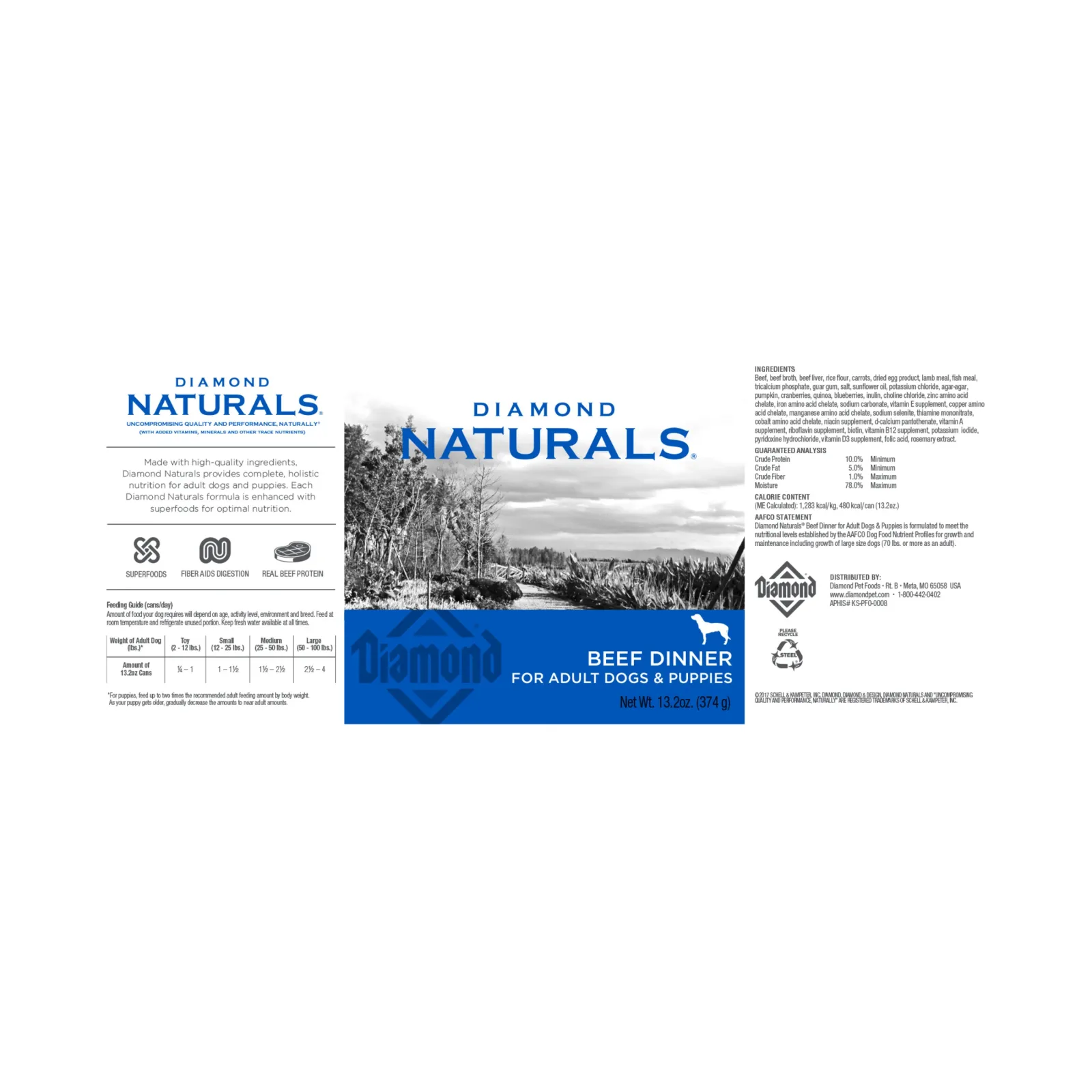 Diamond Naturals Beef Dinner Adult & Puppy Canned Dog Food - Image 2