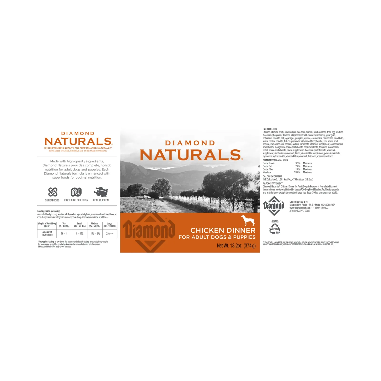Diamond Naturals Chicken Dinner Adult & Puppy Canned Dog Food - Image 2