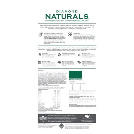 Diamond Naturals Large Breed Chicken & Rice Formula Adult Dry Dog Food - Image 2