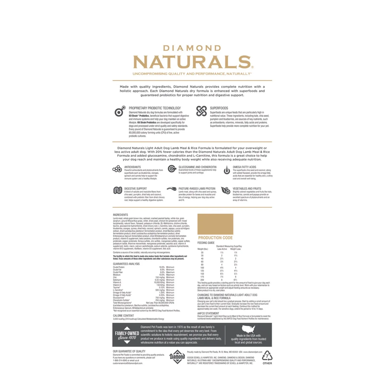 Diamond Naturals Light Lamb Meal & Rice Adult Dry Dog Food - Image 2