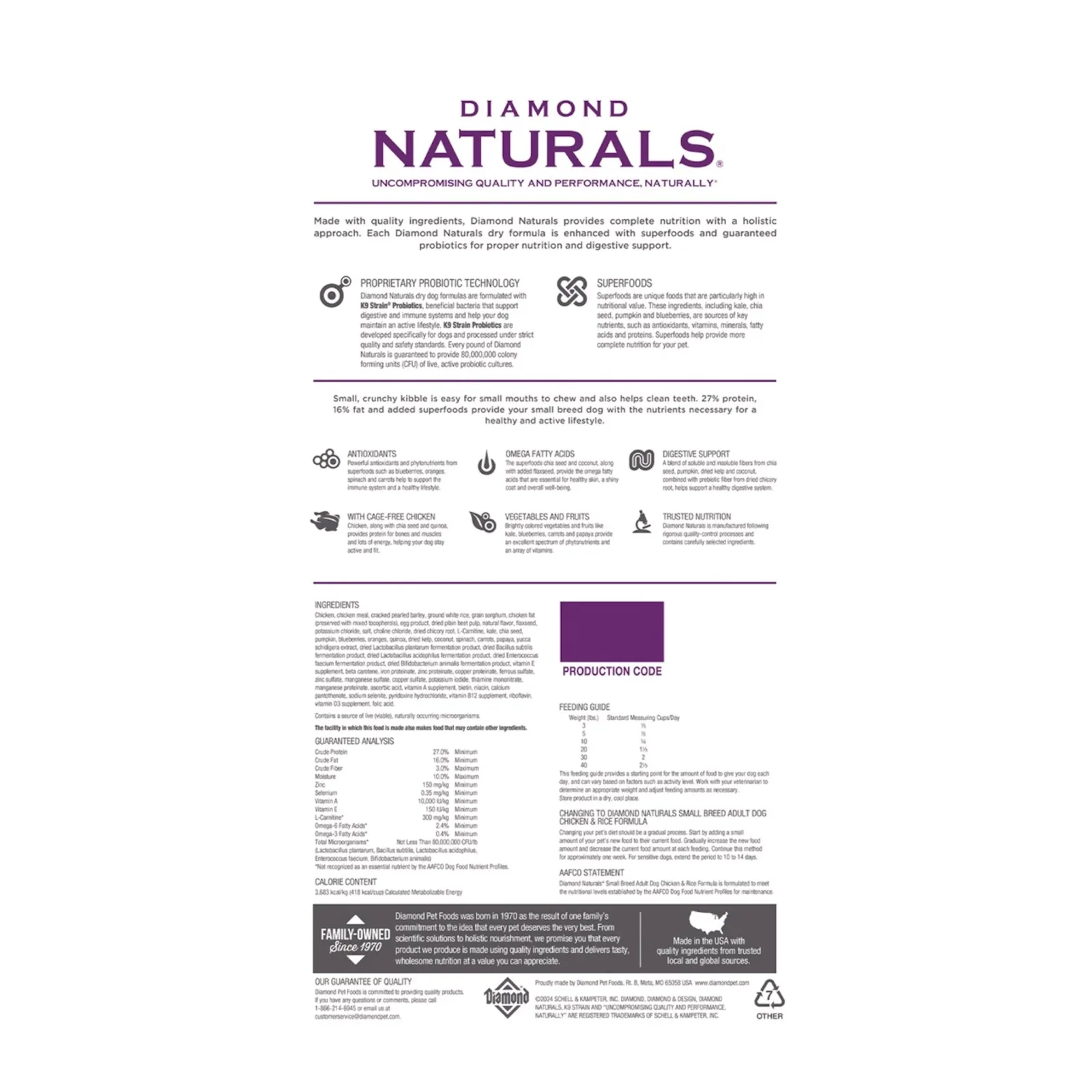 Diamond Naturals Small Breed Adult Dog Chicken & Rice Dry Dog Food - Image 2