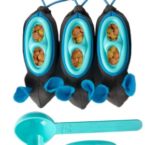 Doc & Phoebe Indoor Hunting Cat Feeder Blue, Gray 3 Pack