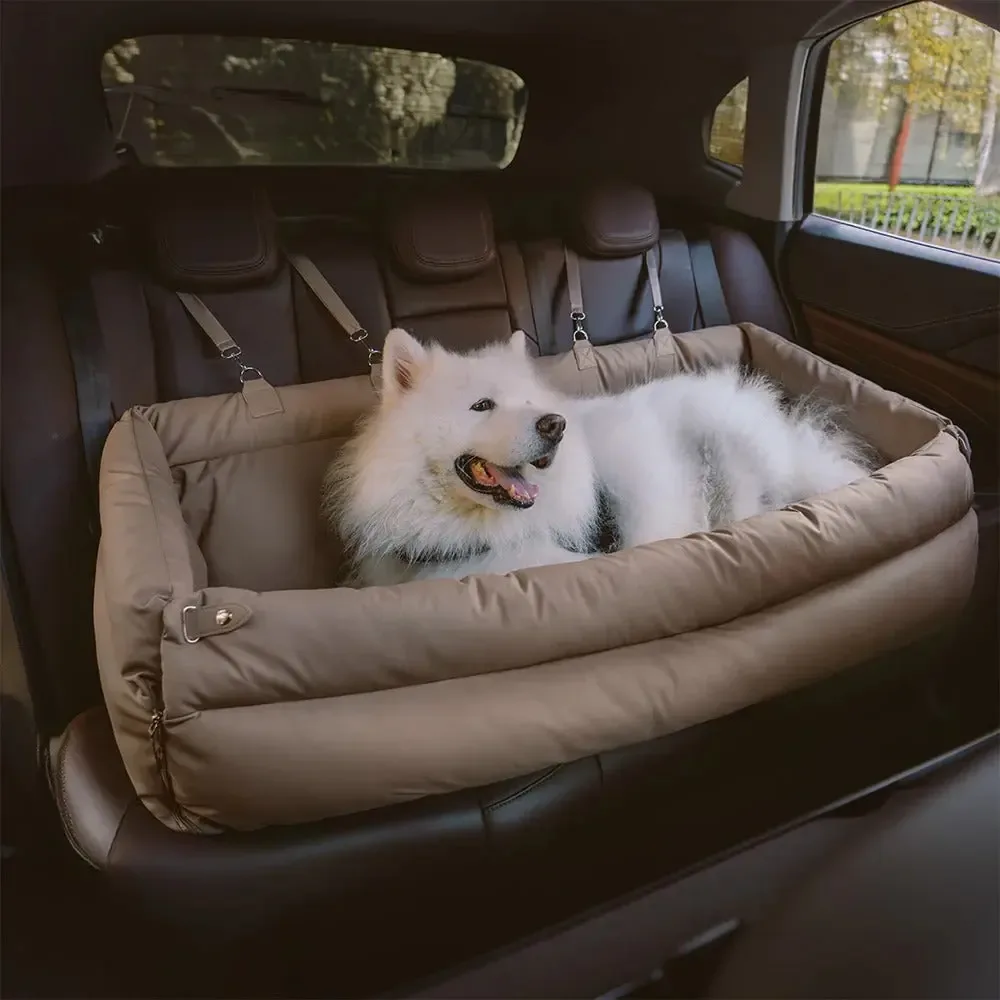 Dog Car Seat Bed – Faux Leather Booster for Medium & Large Dogs - Image 2