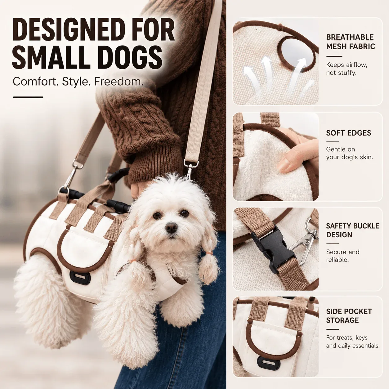 Dog Carrier Harness with Leash - Image 2