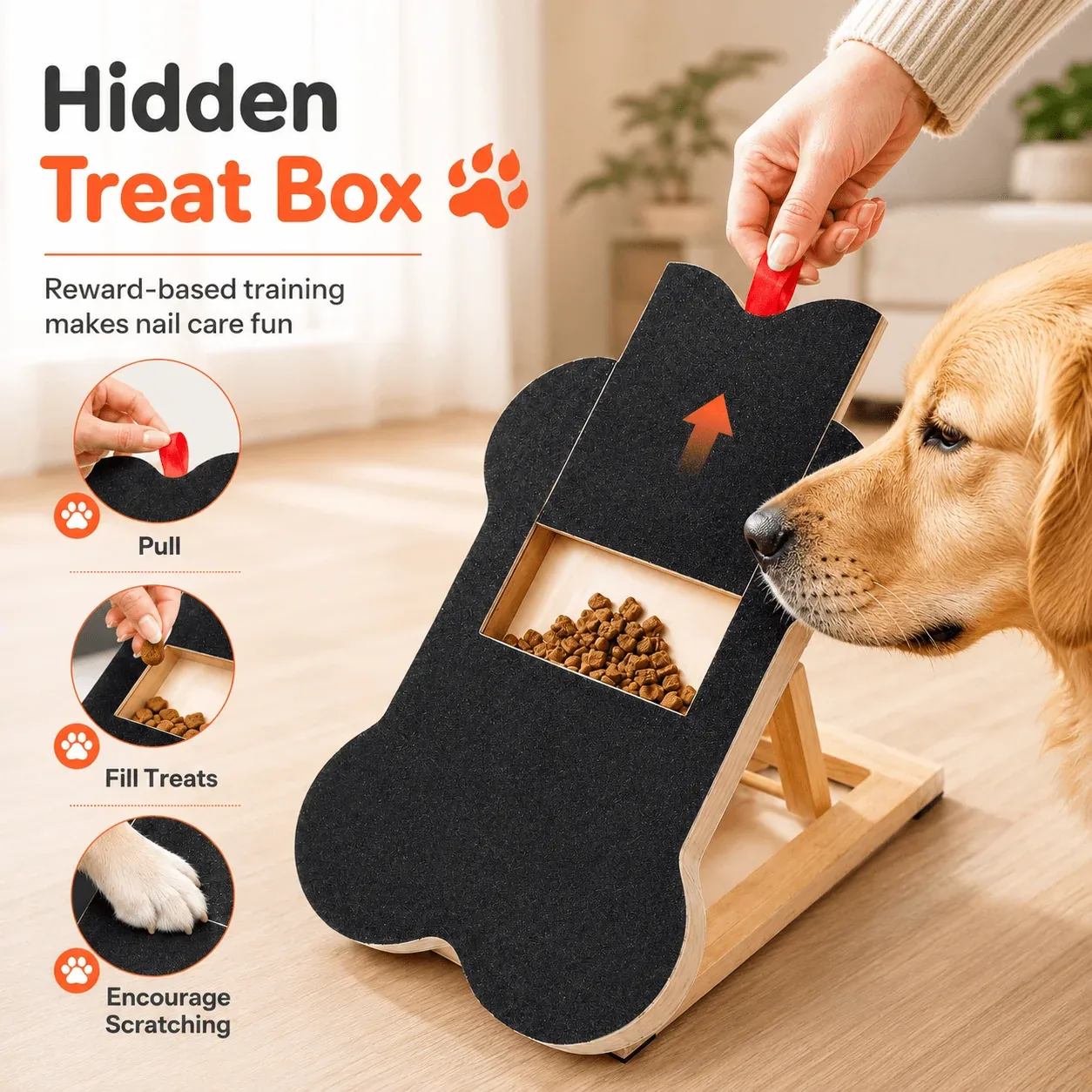 Dog Nail Scratch Board with Hidden Treat Box - Image 2