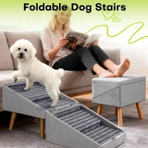 Dog Stairs Ramp – Convertible Ottoman for Small & Senior Dogs