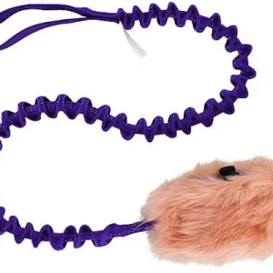 Doggie-Zen Bungee Crinkle-n-Treat Chaser Tug with Faux Fur, DZ