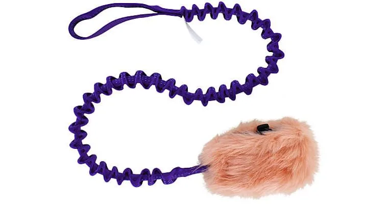 Doggie-Zen Bungee Crinkle-n-Treat Chaser Tug with Faux Fur, DZ