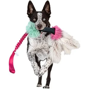 Doggie-Zen Bungee Squeaker Octopus Tug with Sheepskin, DZ
