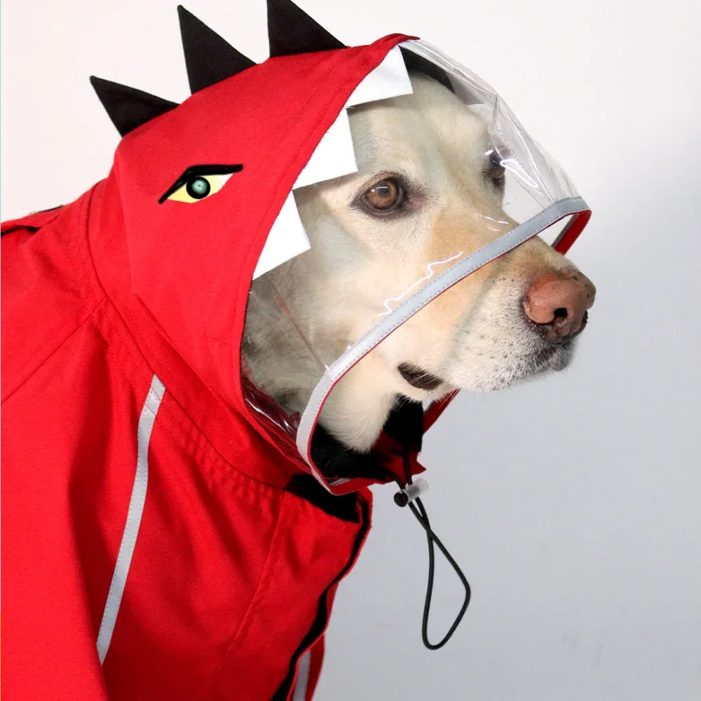 Dogobow Dino Body Suit Raincoat for Dogs and Cats (Red) - Image 2