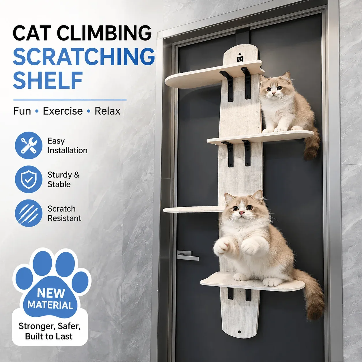 Door-Mounted Cat Climber – Space-Saving Multi-Level Cat Tree - Image 2