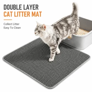 Double Layer Cat Litter Mat – Honeycomb Litter Trap Mat for Cleaner Floors