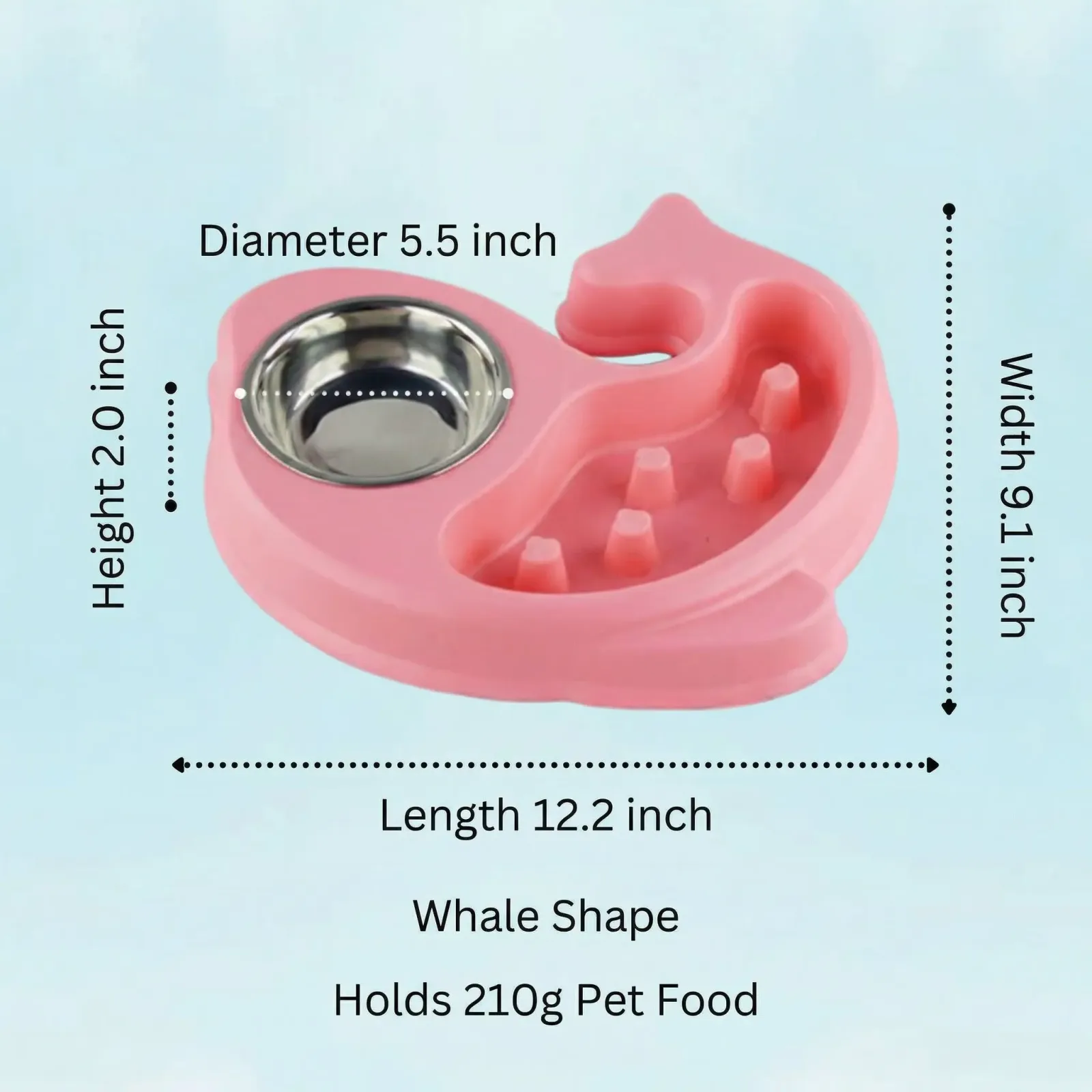 Double Pet Bowl – Fish Design Stainless Steel Food & Water Dish - Image 2