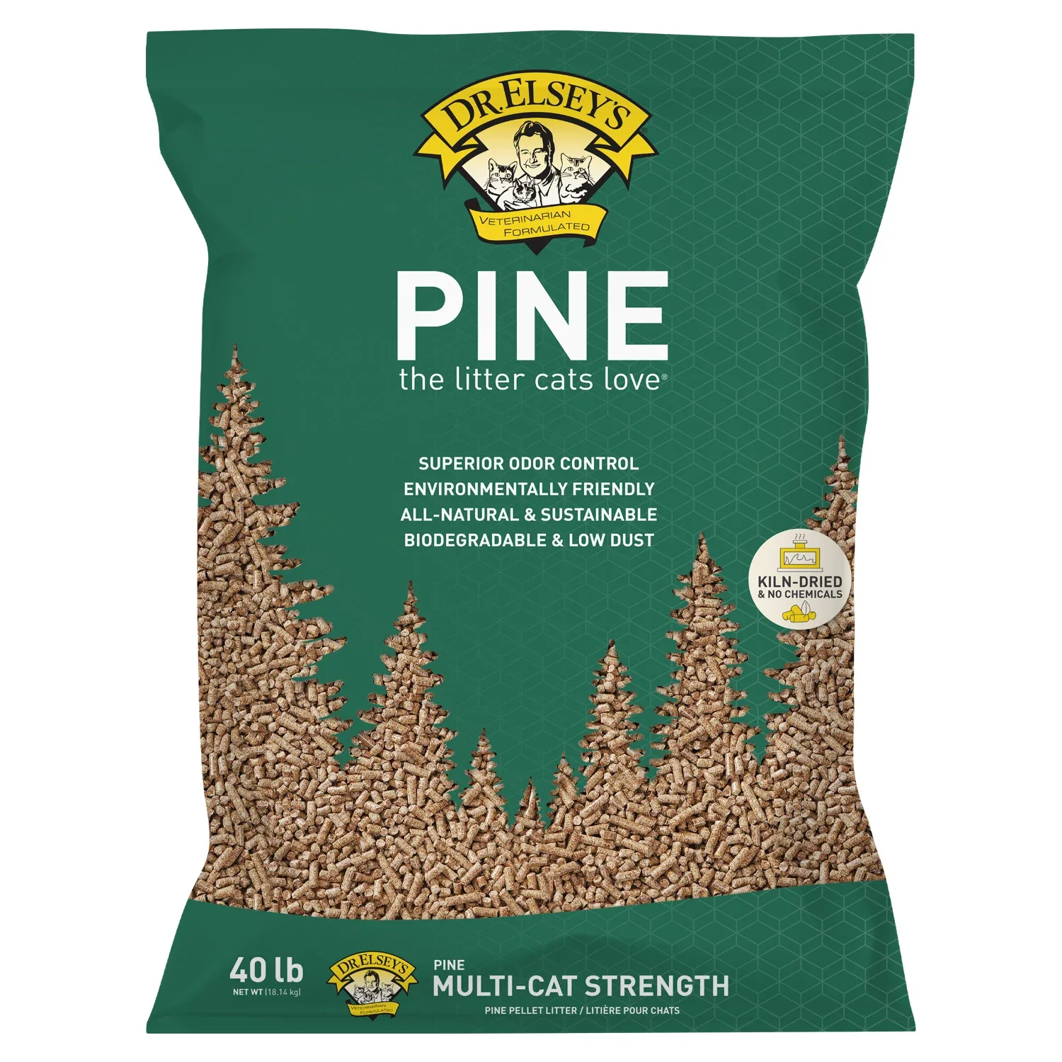 Dr. Elsey's Pine All-Natural Kiln-Dried Cat Litter 40-lb. Bag