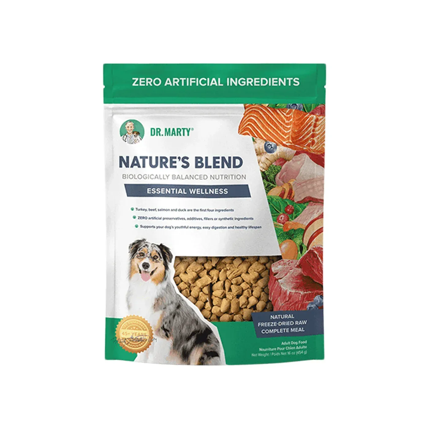 Dr. Marty's Nature's Blend Essential Wellness Freeze Dried Dog Food 80 oz (DD)