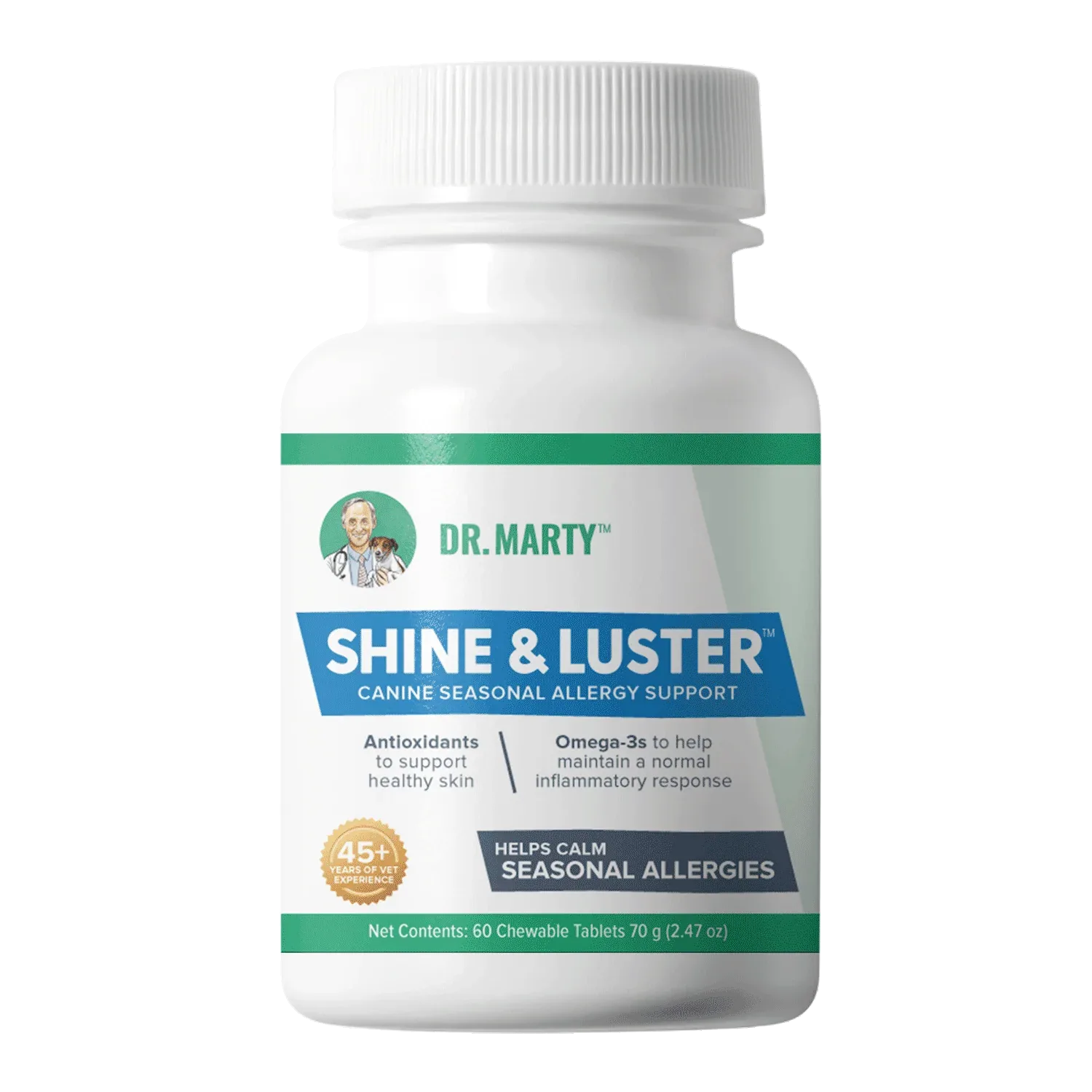 Dr. Marty's Shine & Luster Chewable Dog Supplement 60 ct
