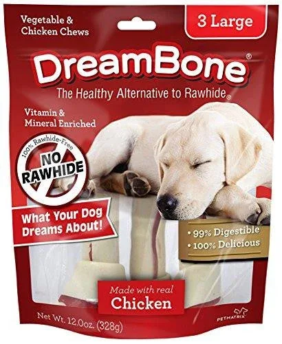 Dreambone Chicken Dog Chew Large 3pck {L-b}923093 - Image 2