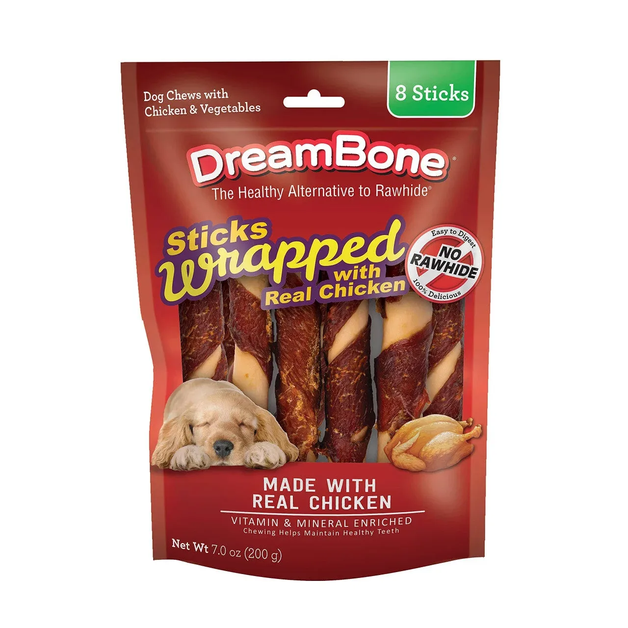 Dreambone Chicken Wrap Stick Large 8 pack