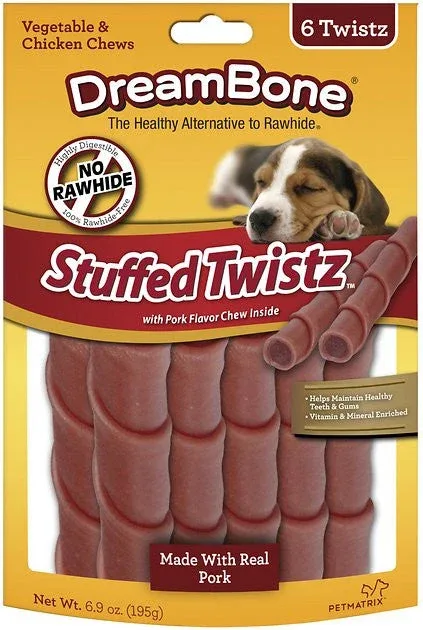 Dreambone Stuffed Pork Twist 6ct {L+1}923090