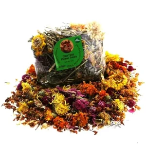 Dried Flower Treats for Small Animals, Assorted Colors, 36 oz Total, Pack of 6 Bags Eack 6 oz