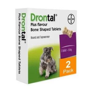 Drontal Tasty Bone Tablets for Dogs - 2 Pack