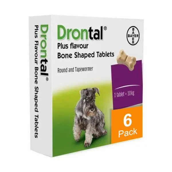 Drontal Tasty Bone Tablets for Dogs - 6 Pack - Image 2