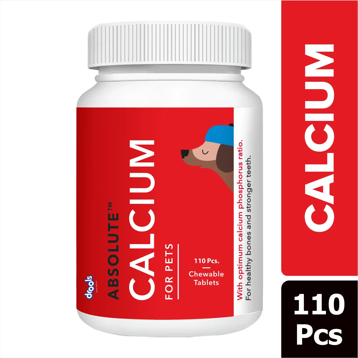 Drools Absolute Skin & Coat and Absolute Calcium Dog Supplement Tablets Combo - Image 2