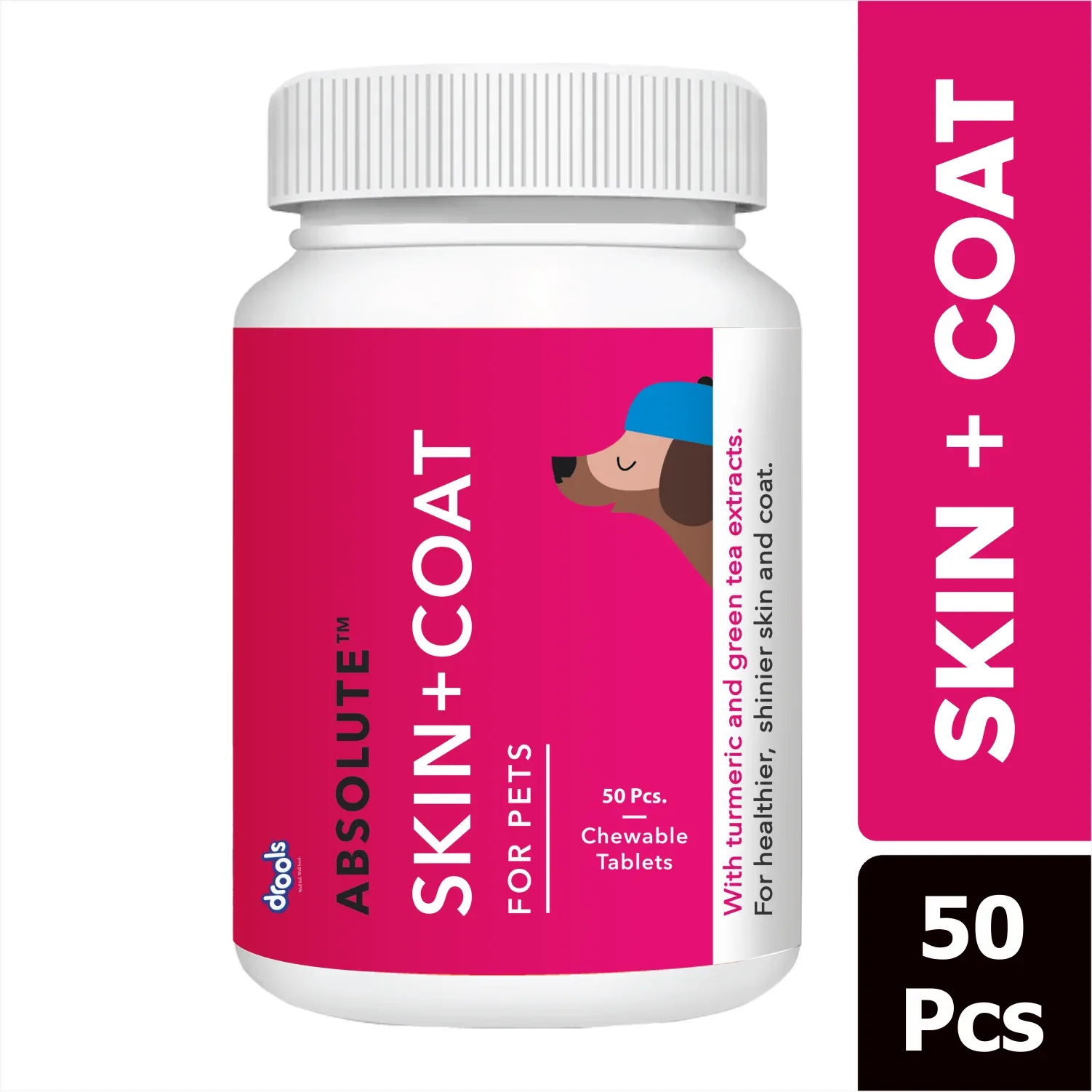 Drools Absolute Skin & Coat Tablets and Salmon Oil Syrup Supplement for Dogs Combo - Image 2