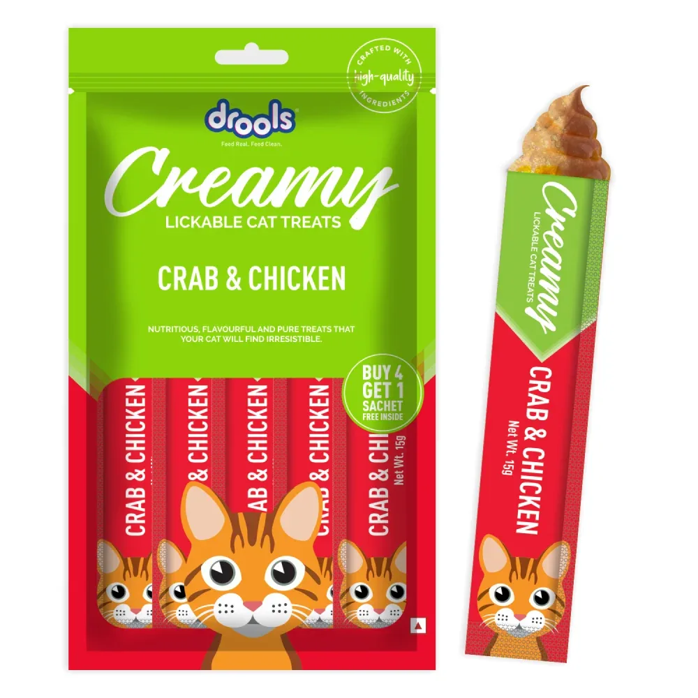 Drools Tuna & Bunito, Crab & Chicken and Real Chicken Creamy Cat Treats Combo - Image 2