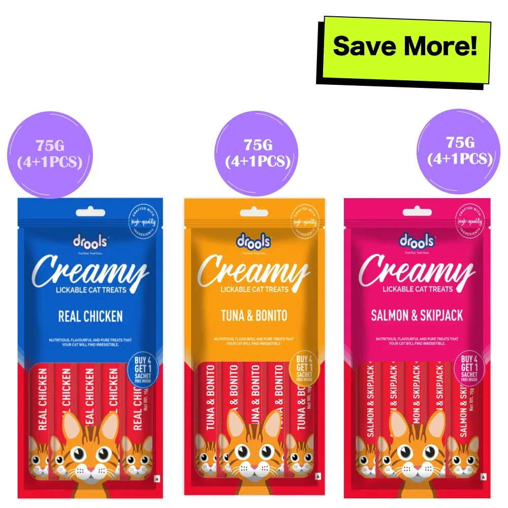 Drools Tuna & Bunito , Salmon & Skipjack and Real Chicken Creamy Cat Treats Combo - Image 2